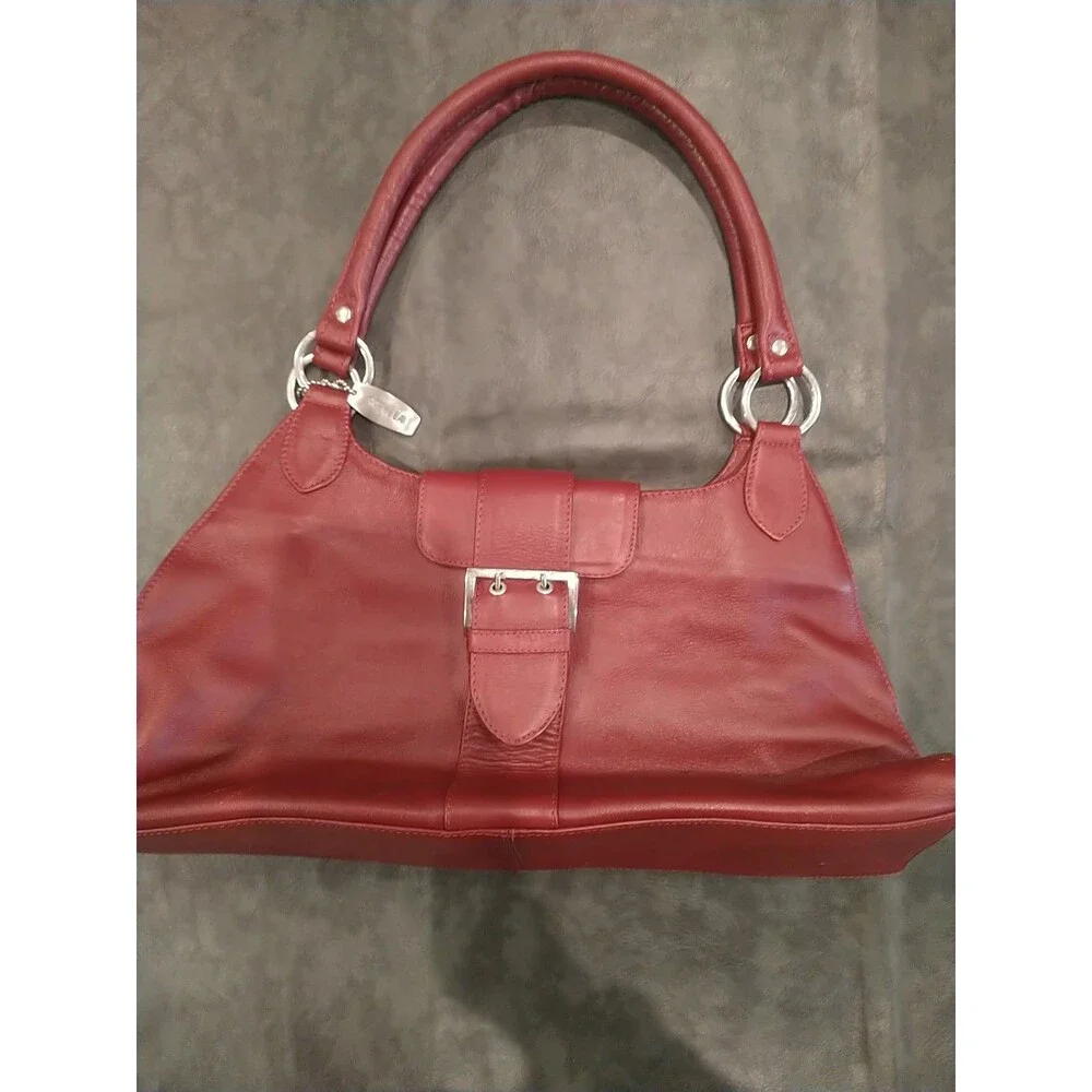 Sopheea Leather Hobo Bag Red Boho  Y2k Vintage